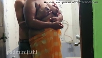 A Mature Couple Engages In Sexual Activity In The Shower On Their First Night Together