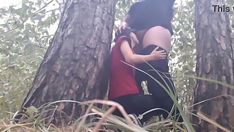 Lesbian Girls Get Intimate In The Rain