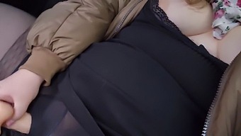 Mature Woman With Large Breasts Pleasures Herself In A Car