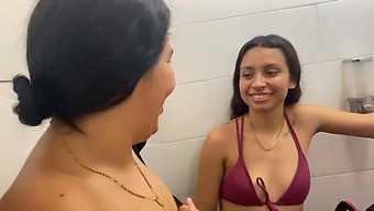 Two Girls Indulge In Lesbian Kissing And Analingus Before Swimming