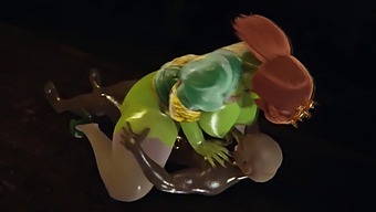 Hairy Redheaded Princess Gets Her Big Tits And Pussy Filled By An Orc