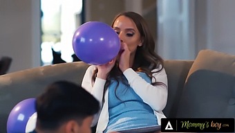 Pristine Milf With Huge Breasts Gets Double Penetrated By Stepson And His Friend